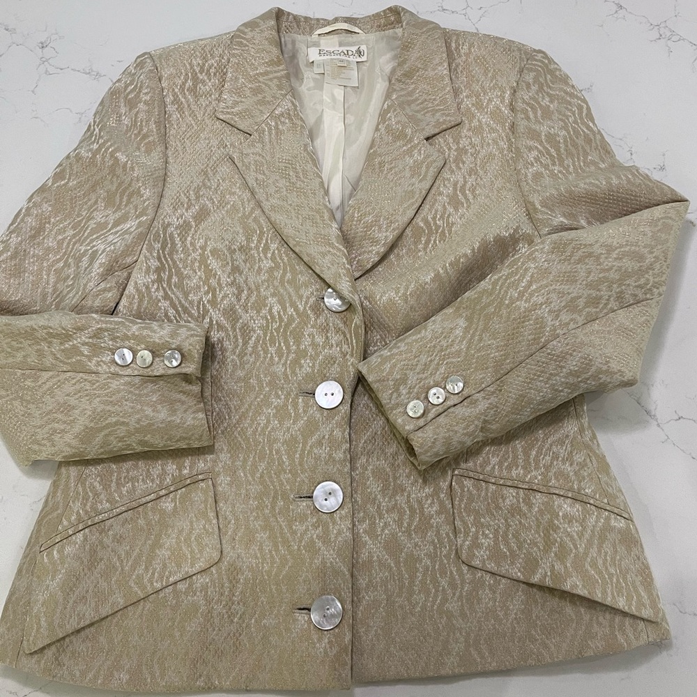 Escada Cream Textured Blazer